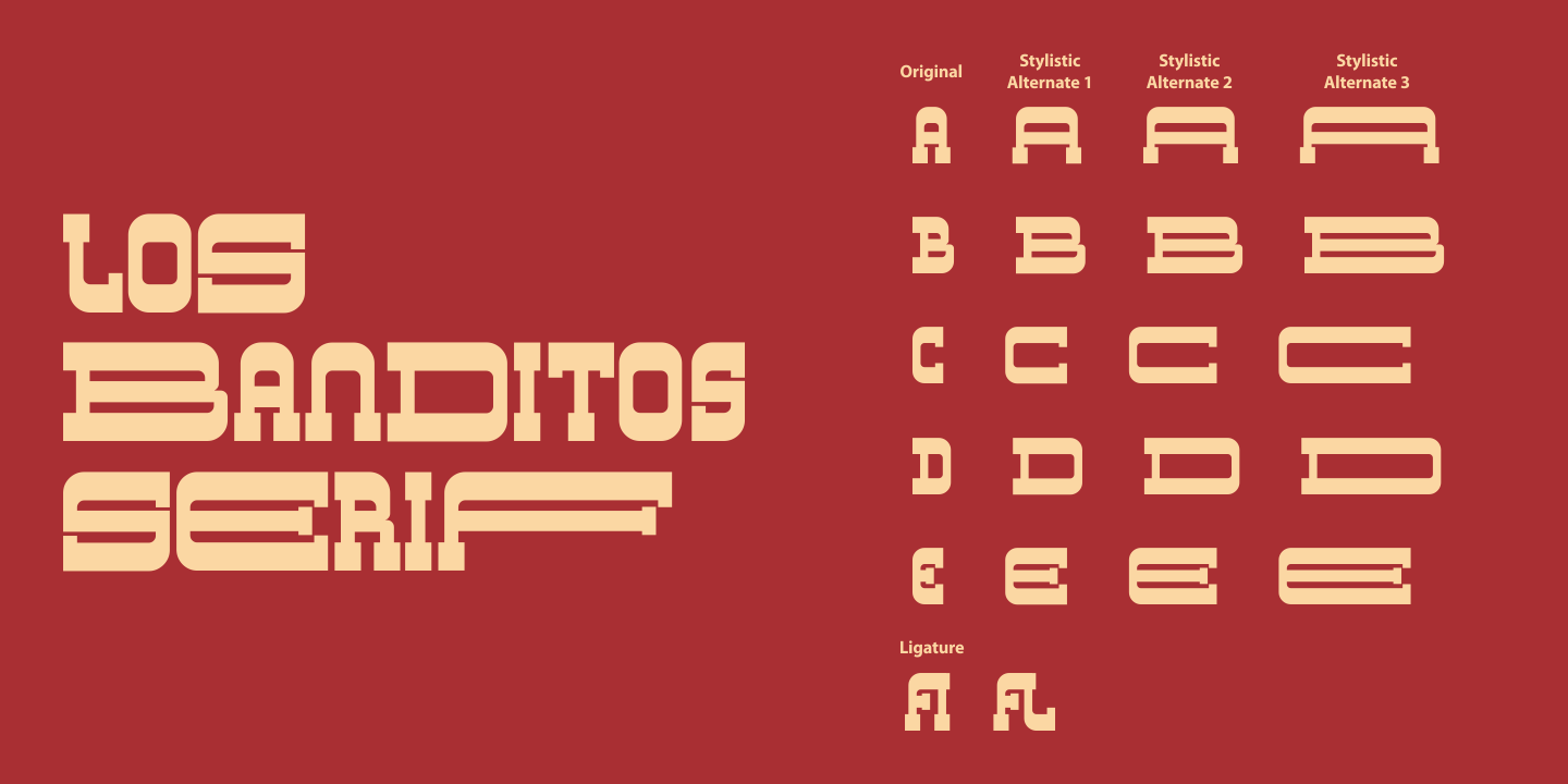 Пример шрифта Los Banditos Regular